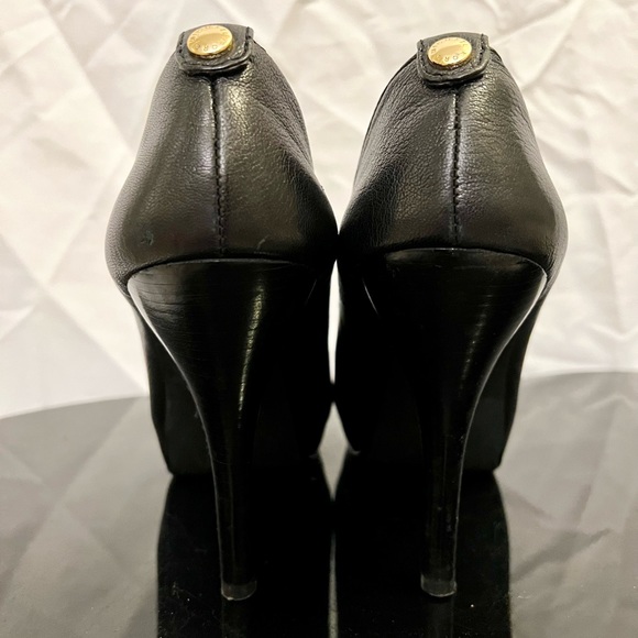 Michael Kors Classic Black Leather Platform Heels 11 - Picture 4 of 11